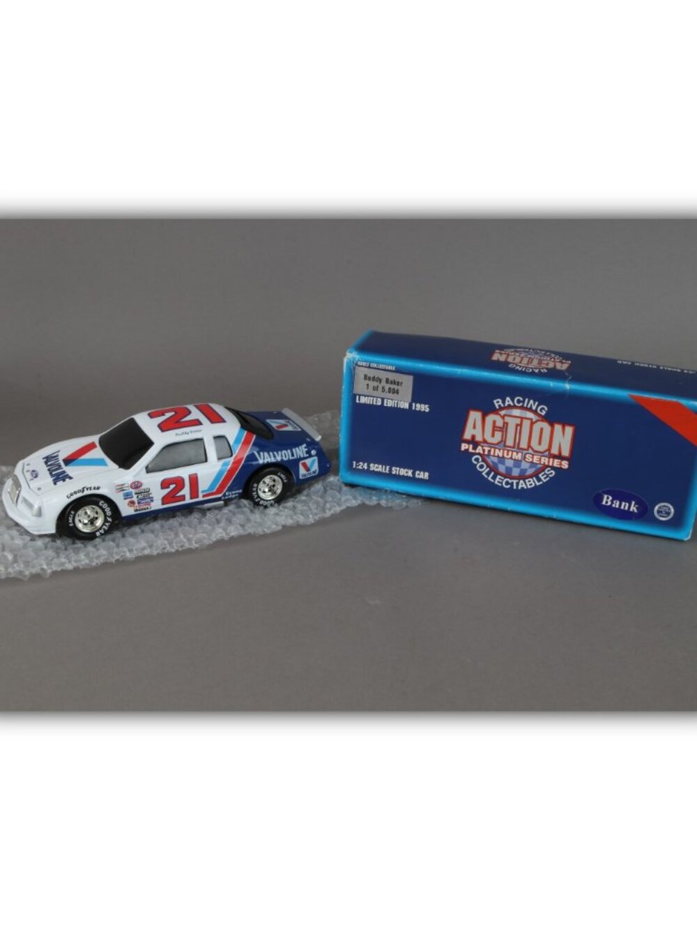 Action 1995 NASCAR #21 Buddy Baker Valvoline 1983 Ford T-Bird bank 1/24 1/5004